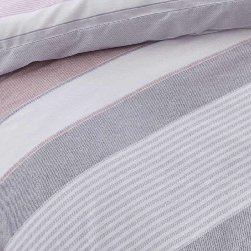 Newquay Stripe Duvet Cover Set, Double Duvet Cover, Blush