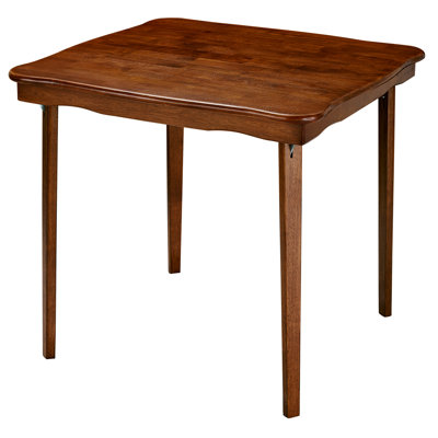 Stakmore Scalloped Edge 32" Square Folding Card Table, Cherry Finish