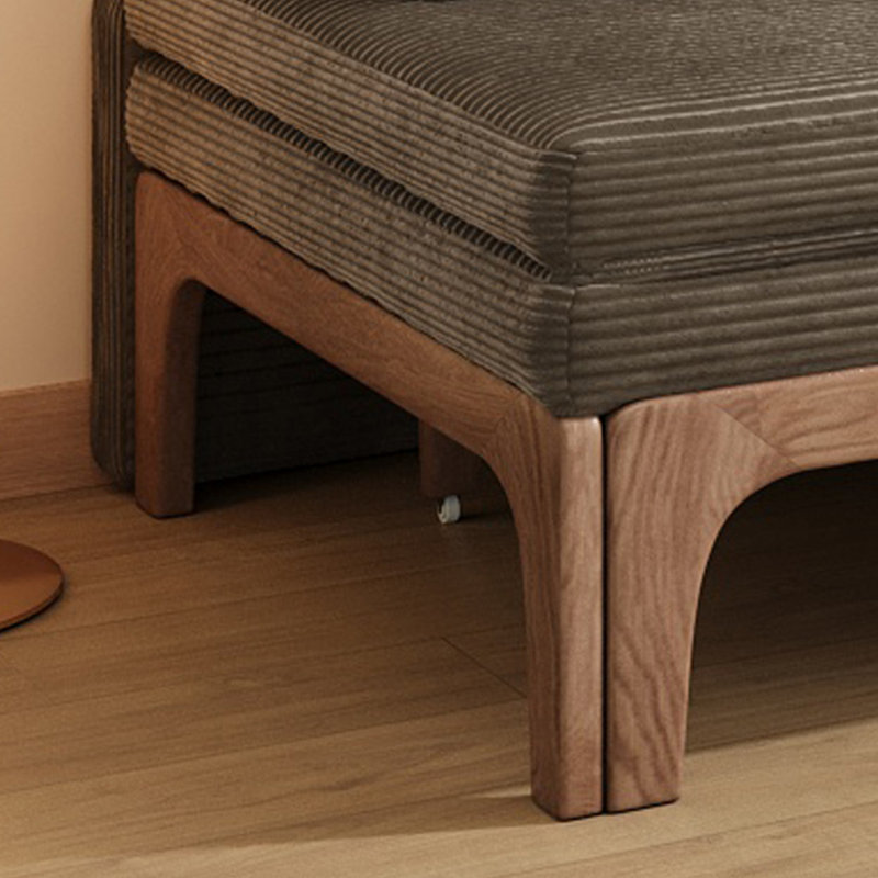 Café / velours côtelé brun + canapé-lit standard en bois massif, H 16,54 po x l 68,5 po x P 31,89 po