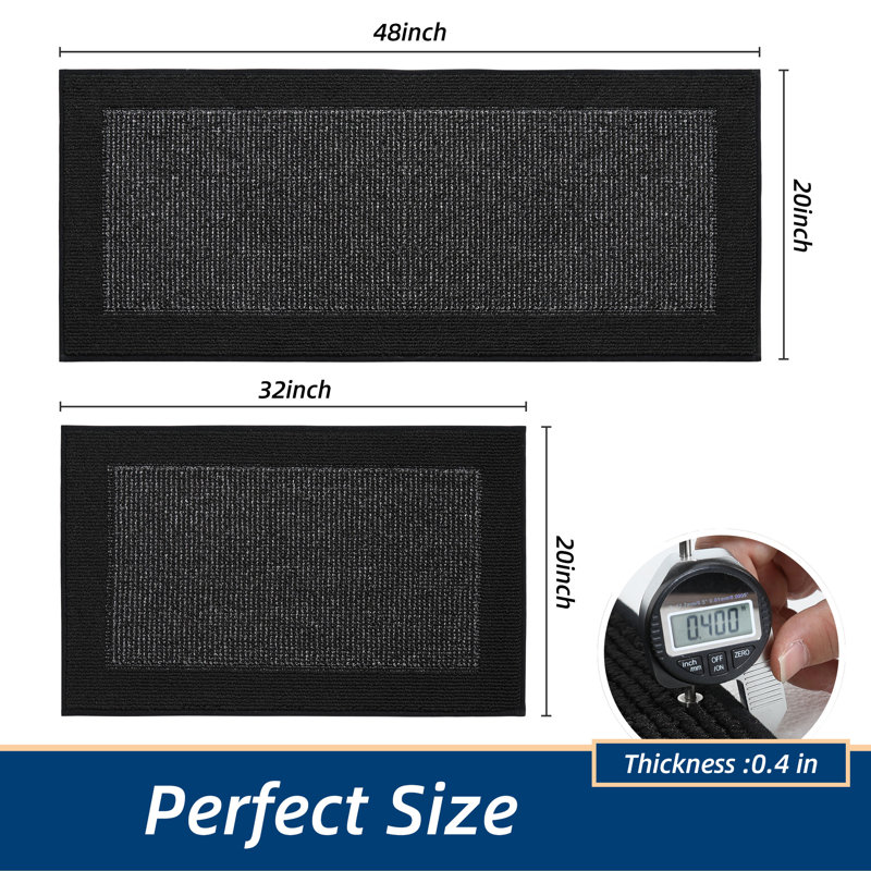 Kitchen Mats Set of 2 Non-Slip Kitchen Rugs for Floor, Absorbent and Stain Resistant Kitchen Runner, Machine Washable Rugs for Kitchen, Laundry & Sink