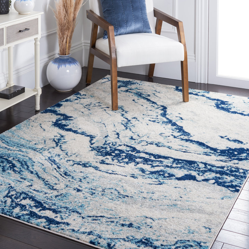Tapis ivoire / bleu Haviland 276, Rectangle 4 pi x 6 pi