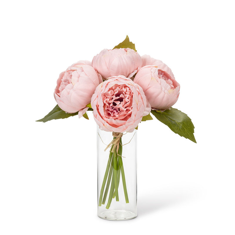Tige de pivoine dans un vase, Rose