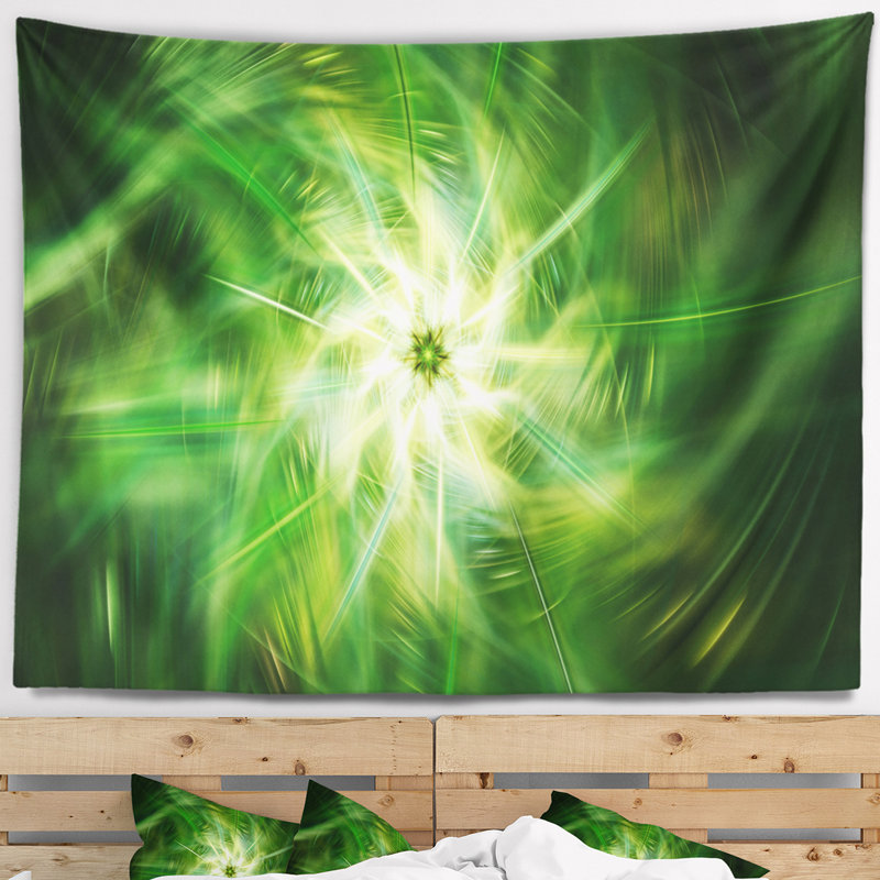 Tapisserie vert à motif floral rotatif floral, H 32 po x l 39 po