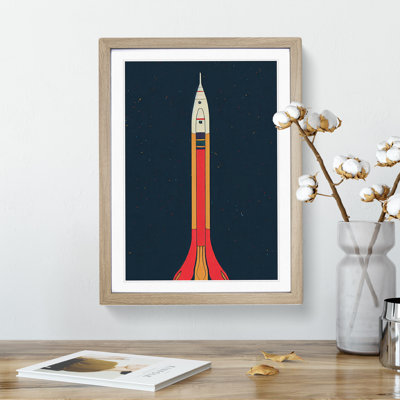 Astonishing Spaceship Rocket 1 Piece Single Picture Frame Wall Art