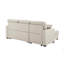 Canapé modulaire 76,5 po en mélange de lin avec lit escamotable et rangement pour chaise longue-2009559347