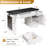 55" Modern Fluted Office Desk with Power Outlet & Pegboard, Computer Desk with Adjustable Shelf Cabinet, Drawer, and Keyboard Tray, Built-in Storage for Home Office and Study-195133326