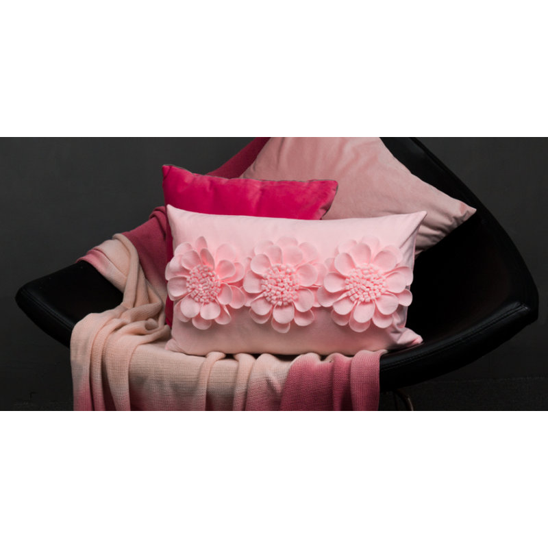  Sunflower Lumbar Rectangular Indoor/Outdoor Pillow Cover, Pink