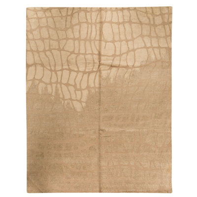 High-Quality Hand-Knotted Light Brown And Nutmeg Area Rug