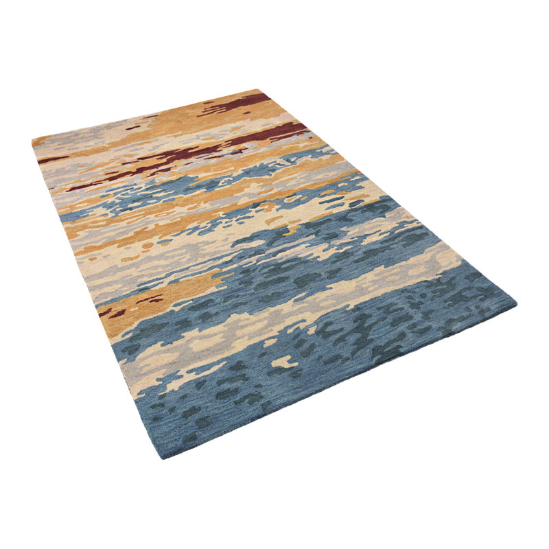 Hand Tufted Wool Eco-Friendly Area Rugs - 5' x 8', Rectangle, Multicolor, Abstract Modern Design, High Pile Thick Handmade Anti Skid Area Rugs for Living Room, Bed Room