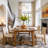 63" Solid Wood Dining Table 4-6 Seats, Farmhouse Rectangular Table With Foot Bar