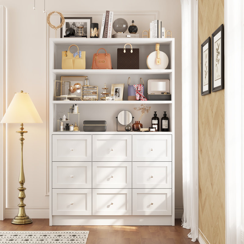 9-Drawer 3-Shelf Wardrobe With Elegent Design