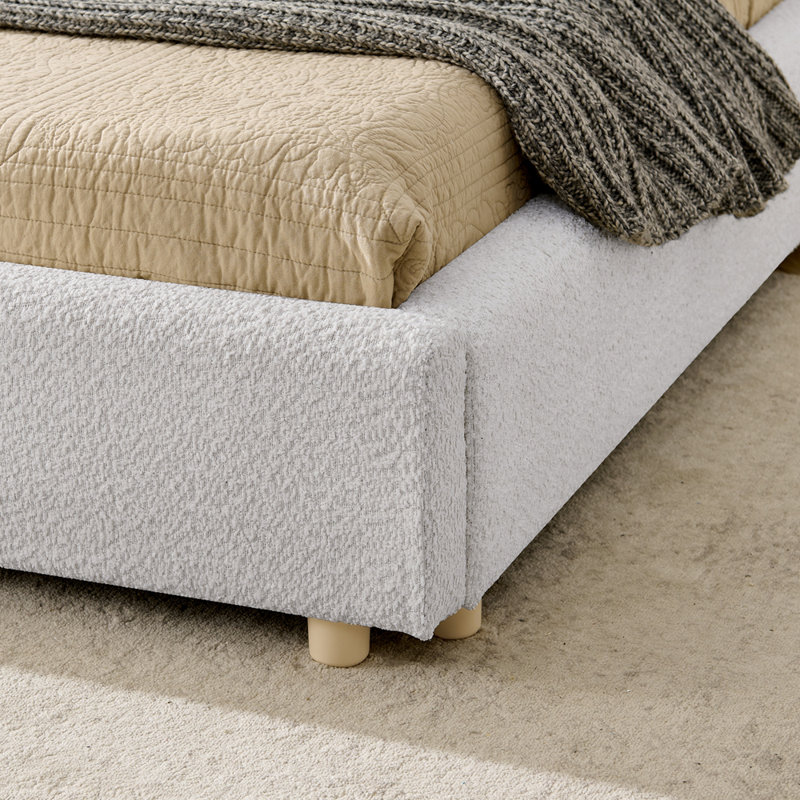 Très grande base de lit tapissier, Beige