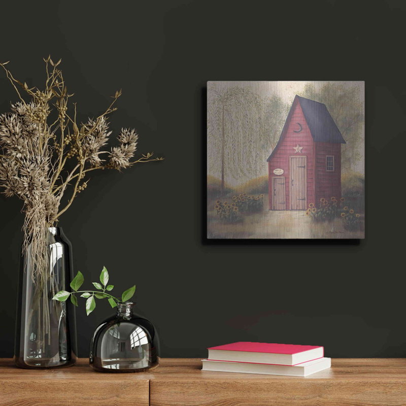 «Folk Art Outhouse II» par Pam Britton, August Grove®, art mural en métal, 12 po x 12 po, H 12 po x l 12 po