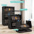 20" Side Wide Folding Storage Cabinet ,5 Tiers,19.69"×11.81"×50.00",Collapsible Storage Bins With Magnetic Door, Plastic Storage Cabinet With Wheels-848432049