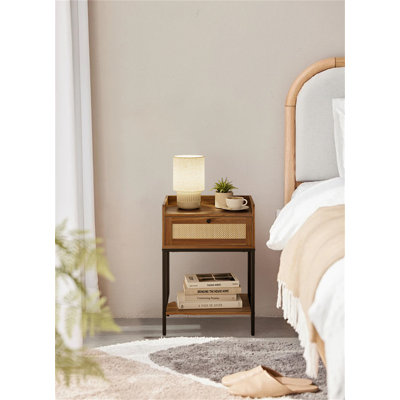 Modern Bedside Table With Storage Drawer & Shelf – Versatile Nightstand For Bedroom, Living Room