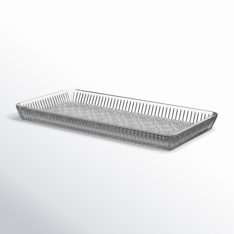 Claro Clear Glass Rectangular Serving Tray 12" x 6"