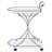 Allen White And Chrome 2-Tier Glass Shelf Metal Bar Cart-84112216