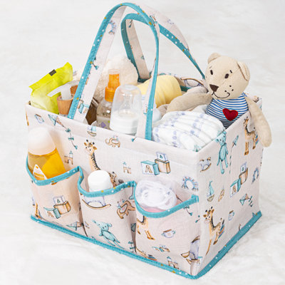 Baby Diaper Caddy Organizer - Blue