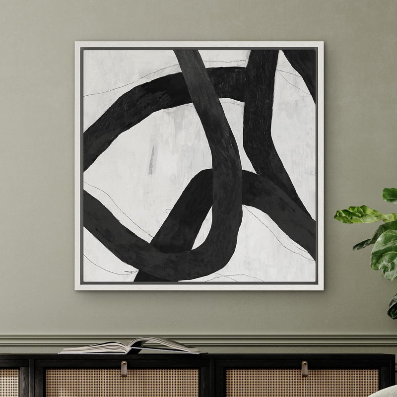 «Grunge Geometric Paint Stroke Collage», reproduction sur toile flottante, H 16 po x l 16 po x P 1,5 po, Blanc