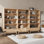 Bibliothèque à 4 niveaux avec tiroir de rangement en bois rainuré (3 pièces)