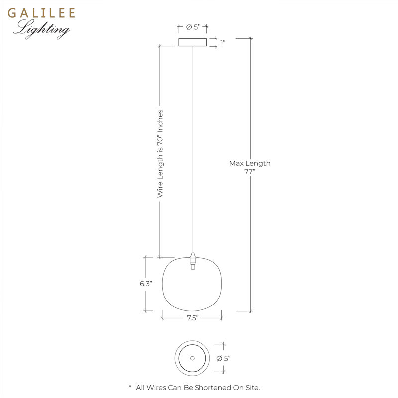 Bellagio 1 - Light LED Pendant, Satin Nickel