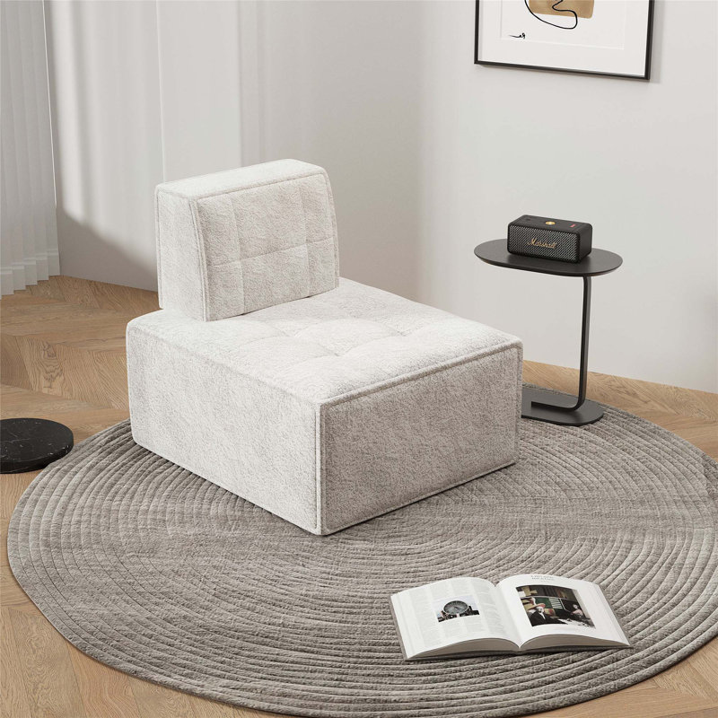 Canapé modulaire en sherpa avec un confort moelleux et une conception peu encombrante pour le salon, la chambre à coucher ou le bureau.