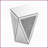 Space-Saving Inverted Triangular Mirrored Coffee Table, Silver Glass Side Table for Small Spaces, Easy to Clean
