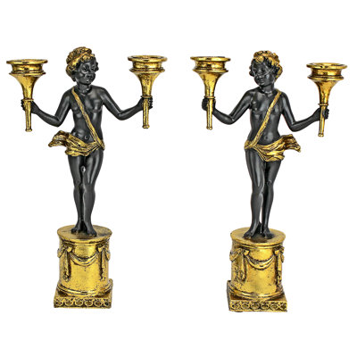 Bougeoirs de style chérubin néoclassique français