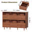 Grand support de tourne-disque à 2 niveaux avec rangement en vinyle, armoire de rangement pour disques, support pour tourne-disque Mid-Century, rangement pour disques vinyles avec tablettes pour chambre à coucher, salon, bureau (noyer)