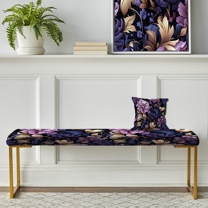 Banc floral rembourré or, Darkened Dreams Moody Patterns