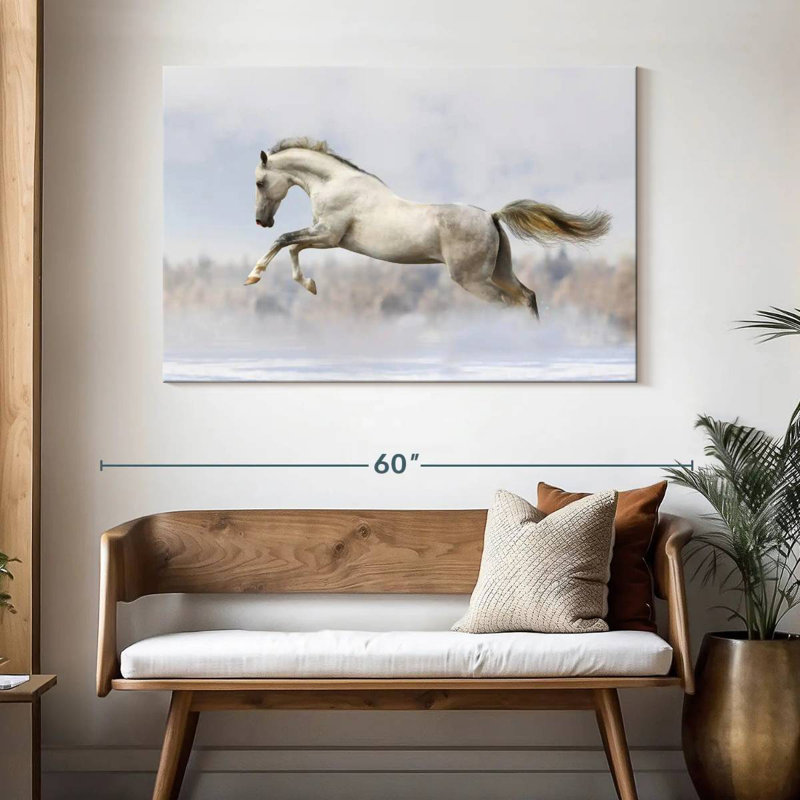 Brampt Jumping White Stallion, 32" H x 48" W