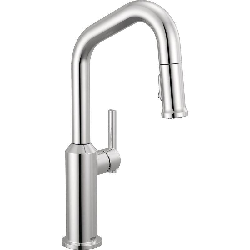 Single Handle Pull-Down Bar/Prep Faucet, Lumicoat Chrome