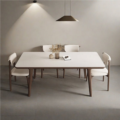 Table moderne moderne simple rectangulaire blanc mat