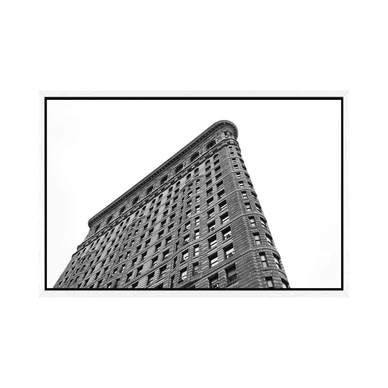 Flatiron Rainy Day IV by Bethany Young - Print on Canvas, White Framed, 101.6cm H x 152.4cm W x 3.81cm D