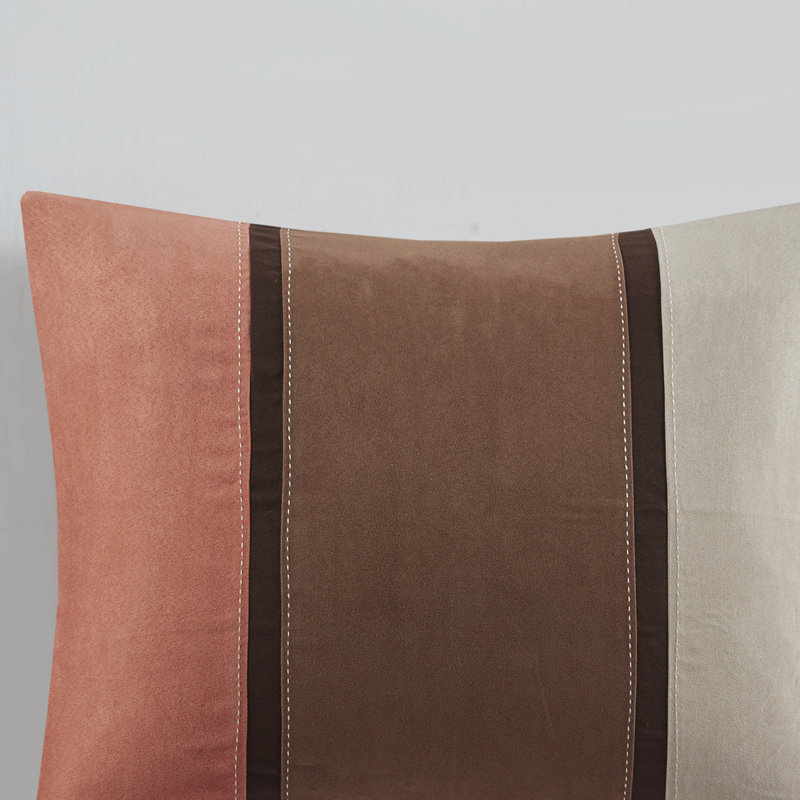Faux Suede 7 Piece King Comforter Set - Coral | Gift Idea, King Bedspread + 6 King Pillowcases