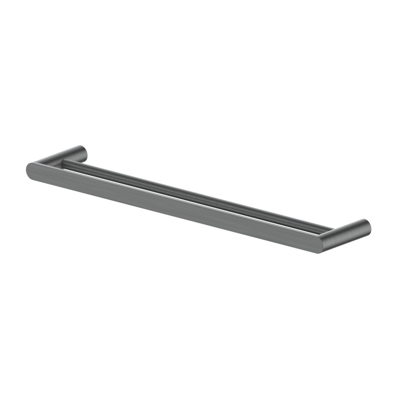 Crystal Bay Double 24" Wall Mounted Towel Bar, Gun Metal