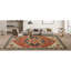 Tapis de couloir rouge / bleu en laine noué à la main 2 pi 6 po x 8 pi-107085038