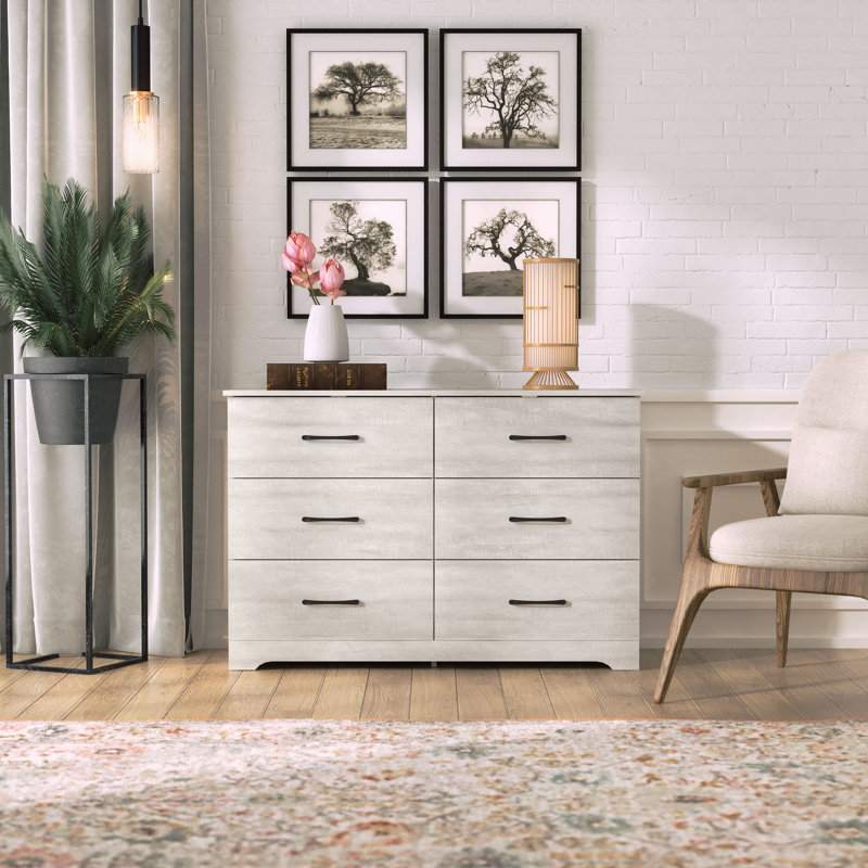 Commode 6 tiroirs Arkia, Chêne gris cendré