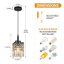 Ensemble de 2 luminaires suspendus carrés modernes en cristal noir, lampe de ferme réglable pour îlot de cuisine, salle à manger, chambre à coucher-1439674903-1439674889