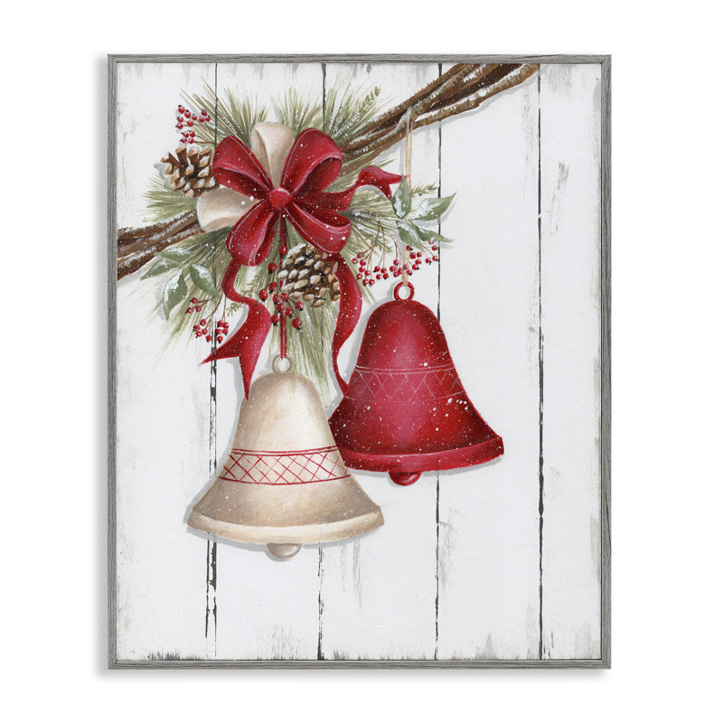 «Rustic Winter Bells», art de la giclée encadrée par Emma Leach, Estampe numérique Farmhouse, H 14 po x l 11 po