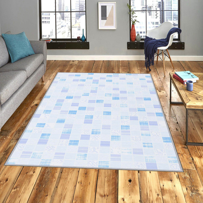 Stylish Hall Carpet, 2.6 x 6.6 Feet, 100% Polyester, 0.3 in Pile Height | Antibacterial, Non-Slip PVC Felt Dot Underside | 3D Digital Print, Machine Washable, Ideal for Entryway & Living Spaces