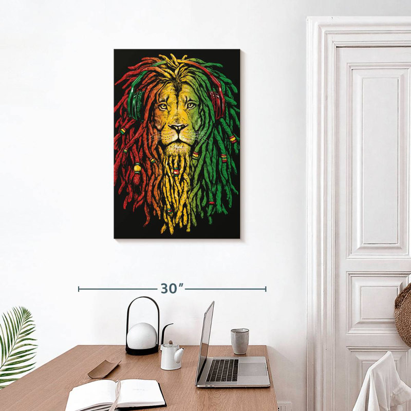 Brampt Jamaican Lion Head, 30" H x 20" W