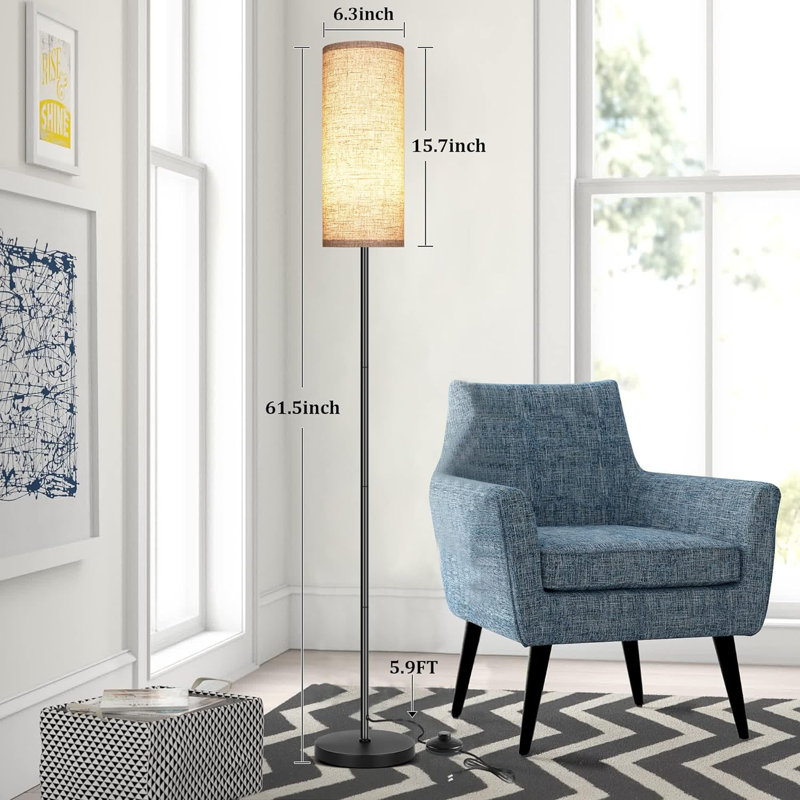 Lampe sur pied mate 61,5 po Imke, Beige