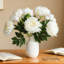 Bouquet de fleurs artificielles 6 pièces, 13 pouces simulé avec tiges pour des bouquets de fêtes, centre de table, blanc