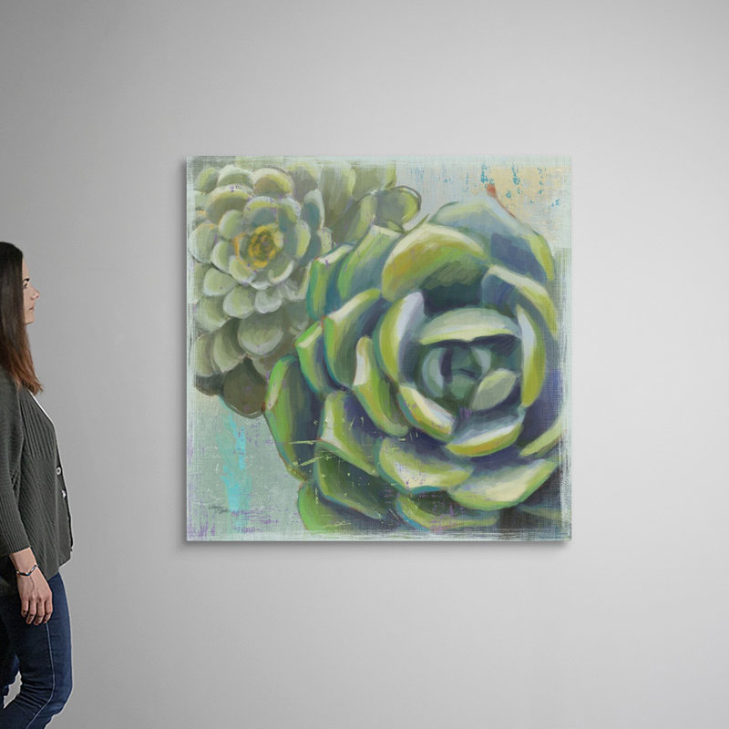 Succulents II, art mural sur toile, Toile tendue, H 48 po x l 48 po x P 1,25 po