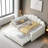 Upholstered Velvet Daybed with Trundle Bed-1871400229