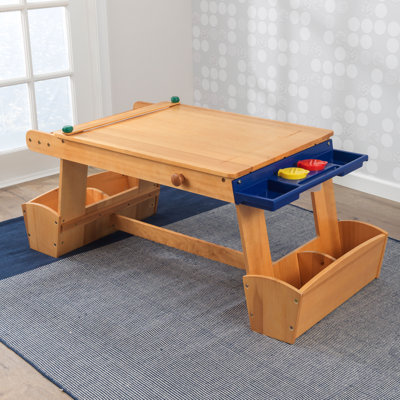 Wooden Art Table with Drying Rack & Storage Bins, Natural by KidKraft