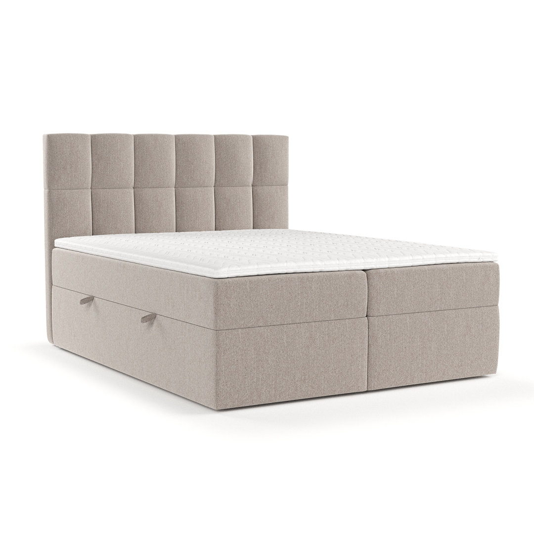 Boxspringbett Naseerah mit Stauraum, Matratze und Topper