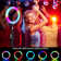 10" RGB Ring Light with 63" Tripod Stand and Cellphone Holder Dimmable