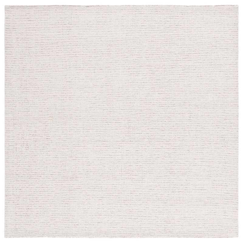 Armina Handmade Tufted Wool Ivory/Beige Area Rug, Square 4'
